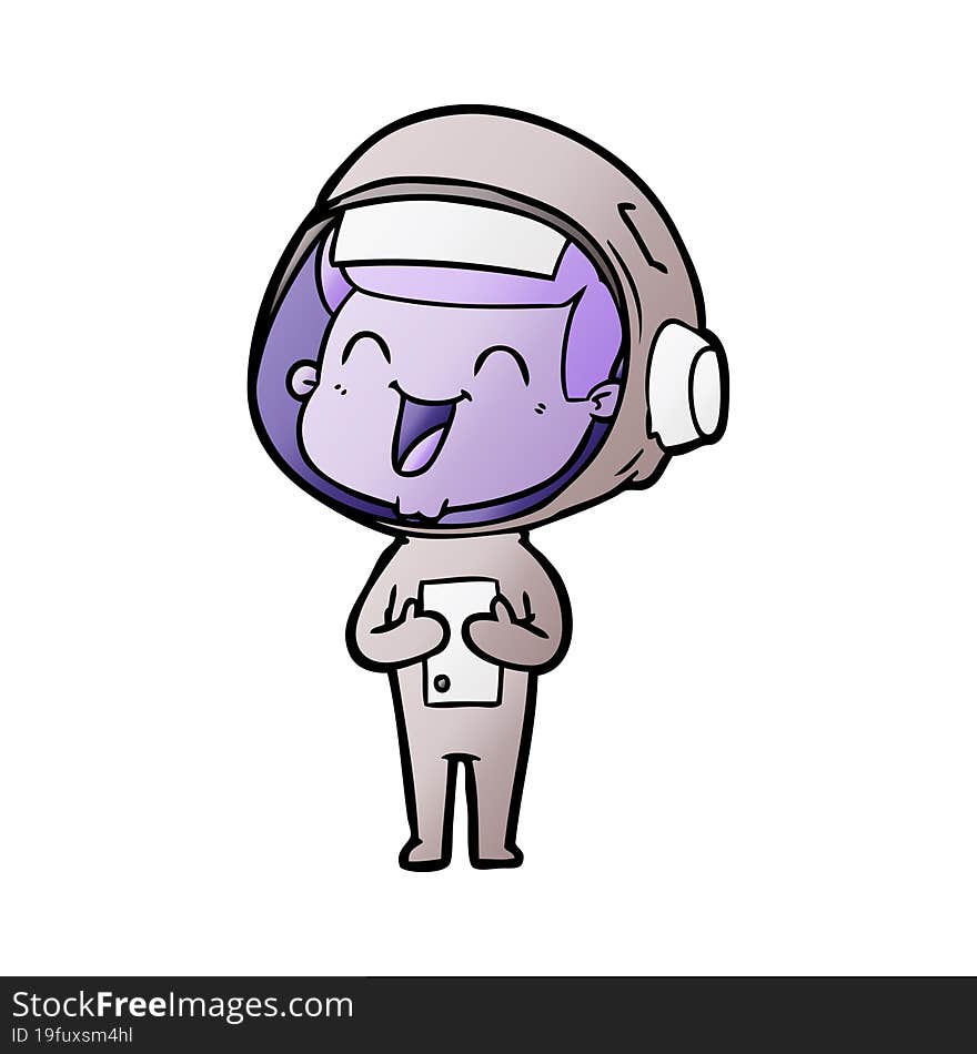 happy cartoon astronaut. happy cartoon astronaut