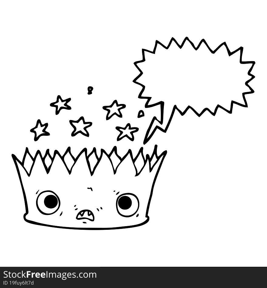 speech bubble cartoon magic crown