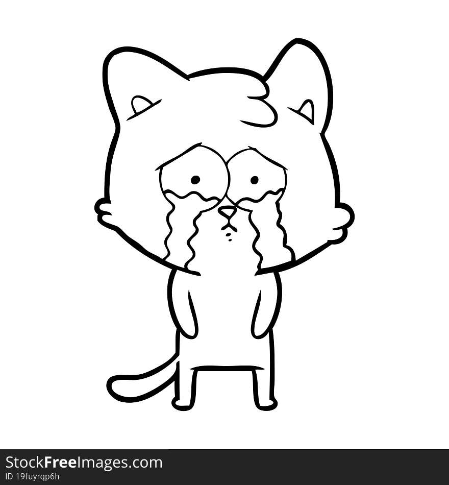 cartoon crying cat. cartoon crying cat