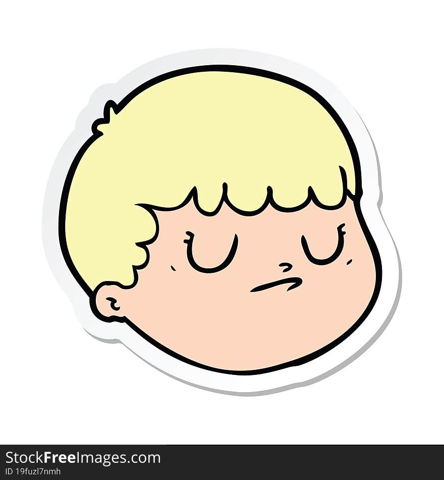 Sticker Of A Cartoon Male Face