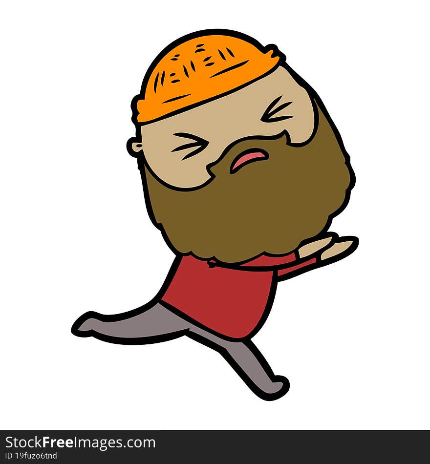 cartoon man with beard. cartoon man with beard