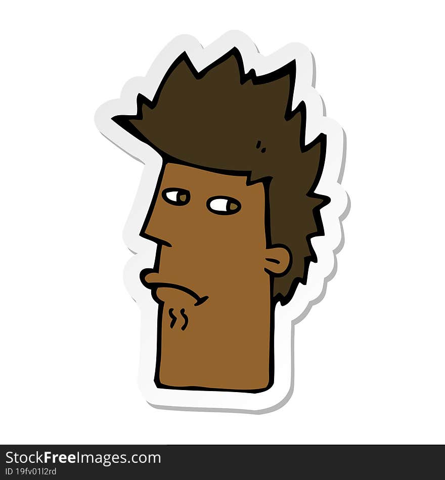 Sticker Of A Cartoon Nervous Expression