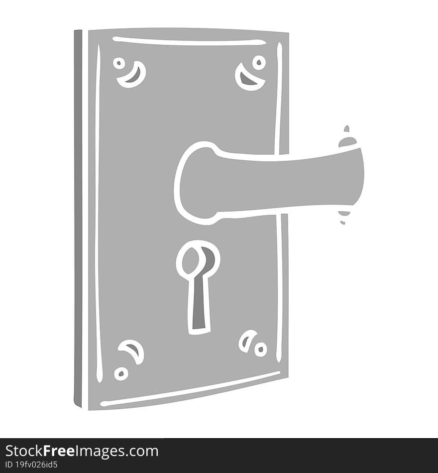 cartoon doodle of a door handle