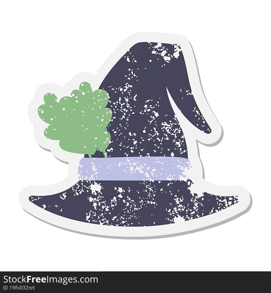 spooky witch hat grunge sticker