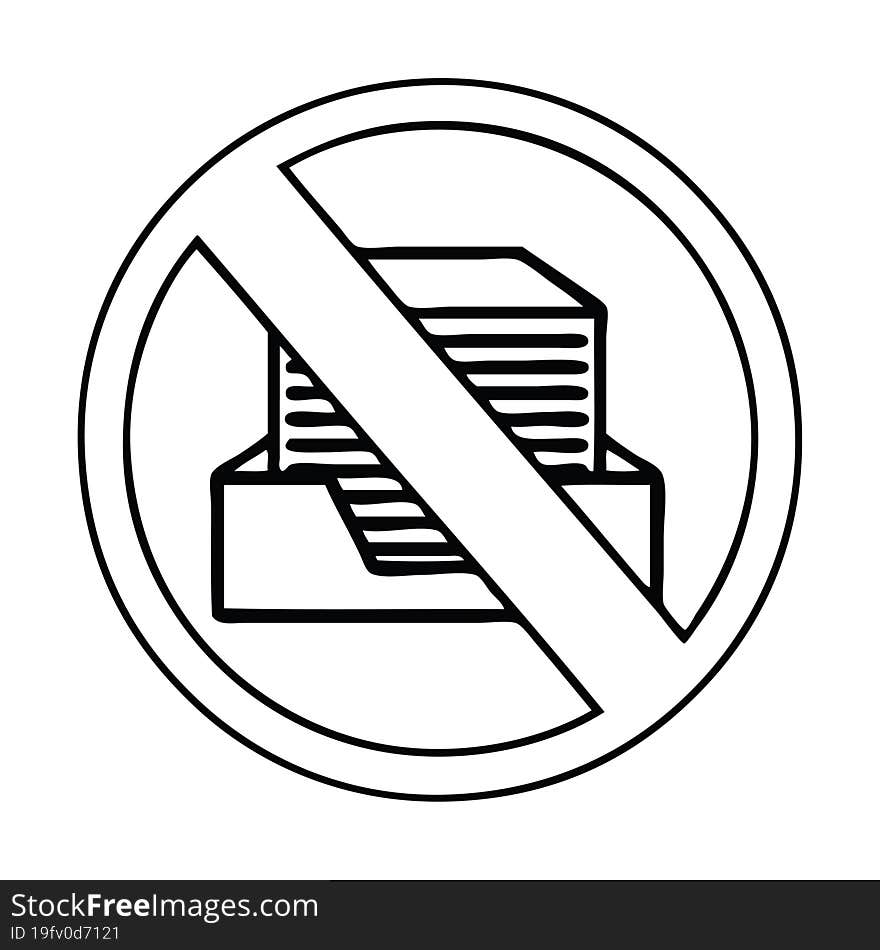 line drawing cartoon paperless office symbol