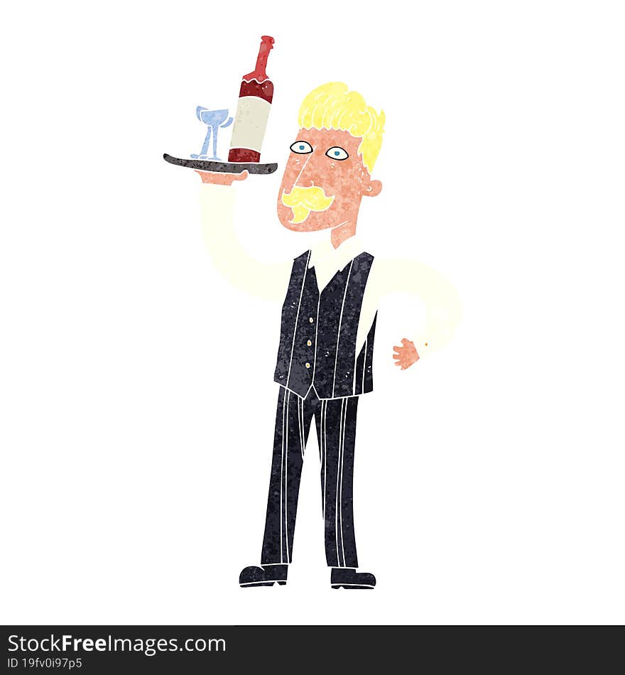 Retro Cartoon Waiter