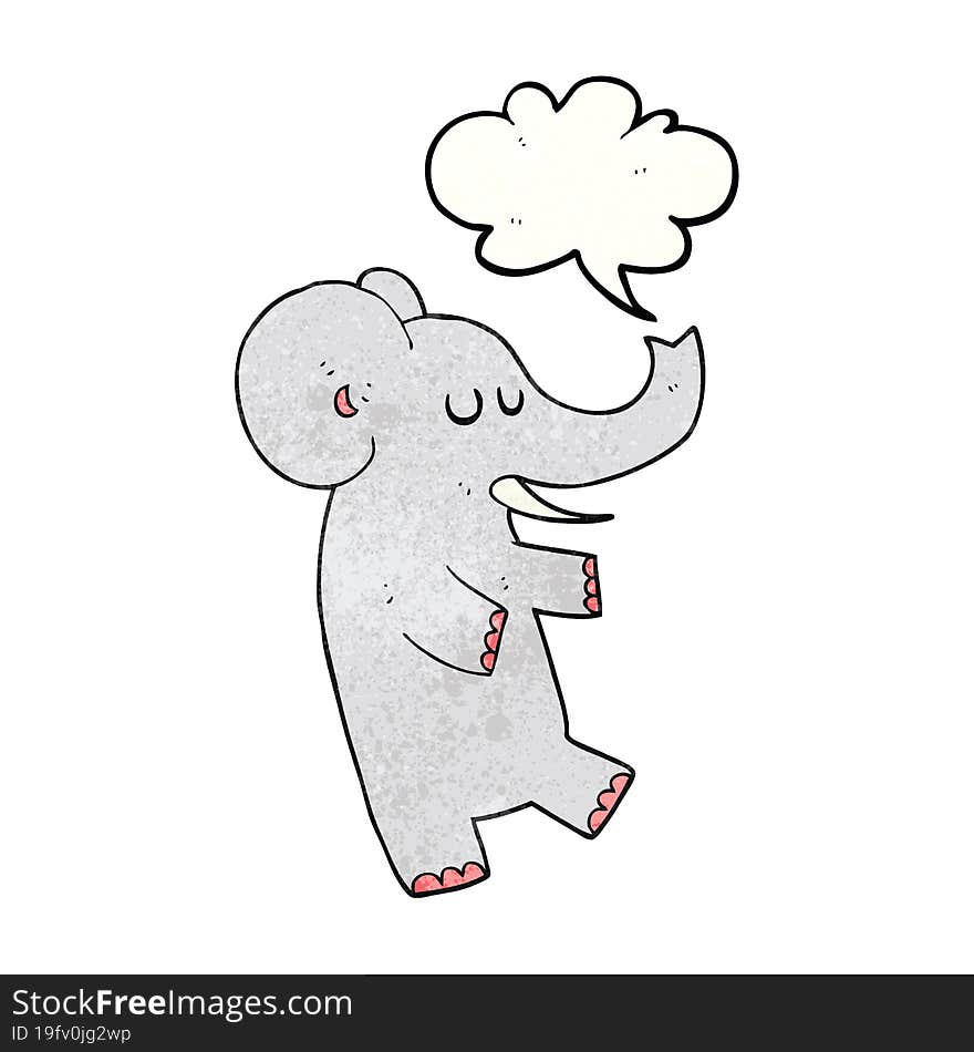 speech bubble textured cartoon dancing elephant