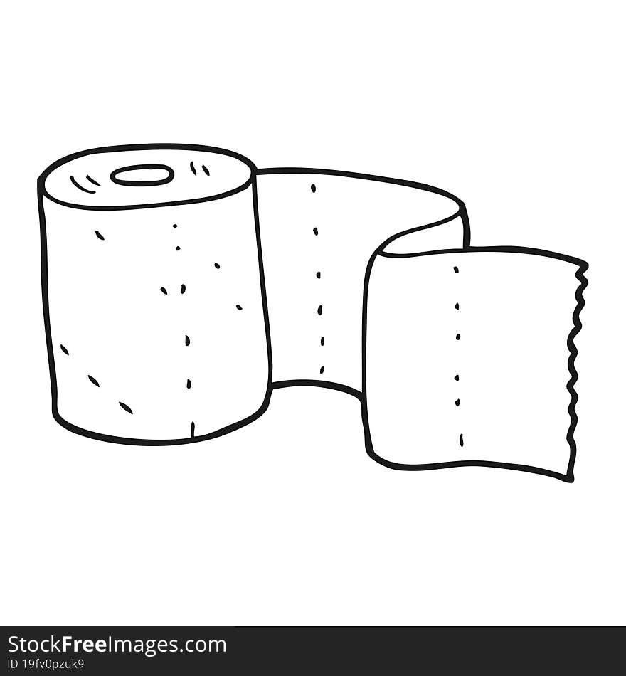 black and white cartoon toilet roll