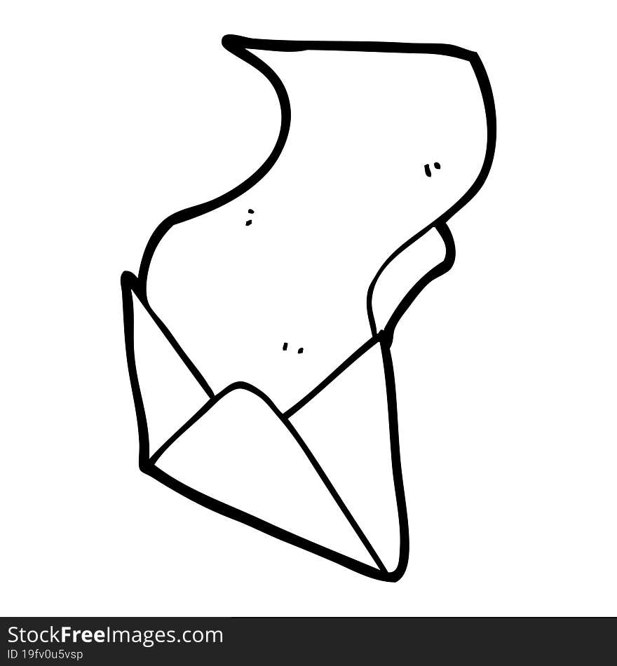 cartoon letter and envelope. cartoon letter and envelope