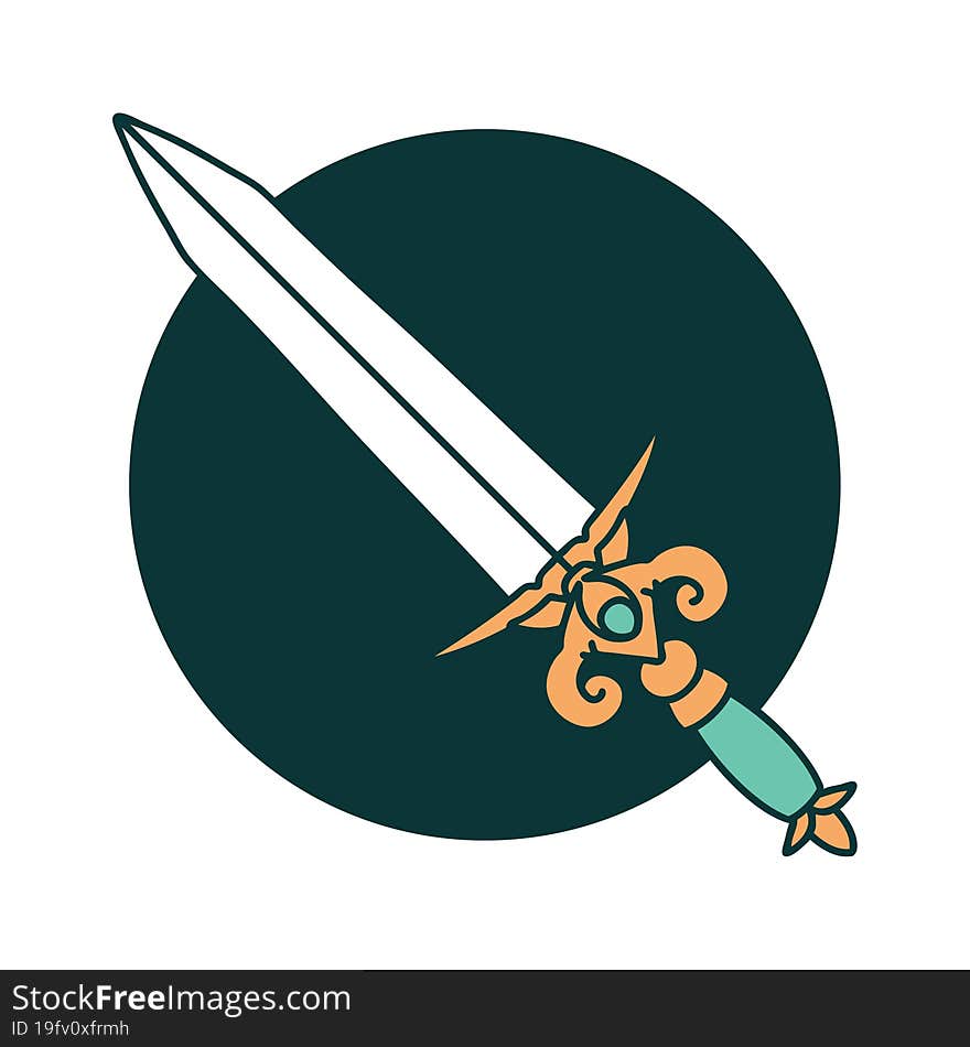 tattoo style icon of dagger