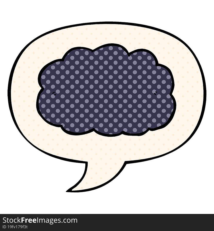 cartoon cloud and speech bubble in comic book style