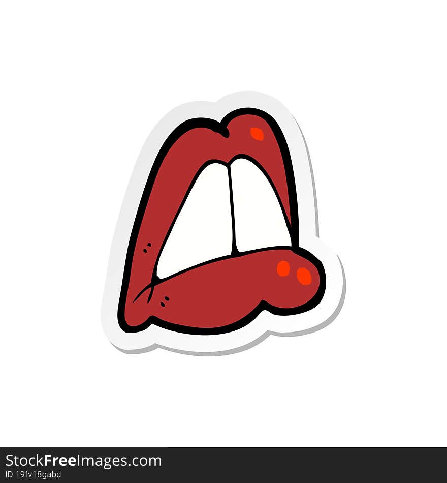 sticker of a cartoon lips