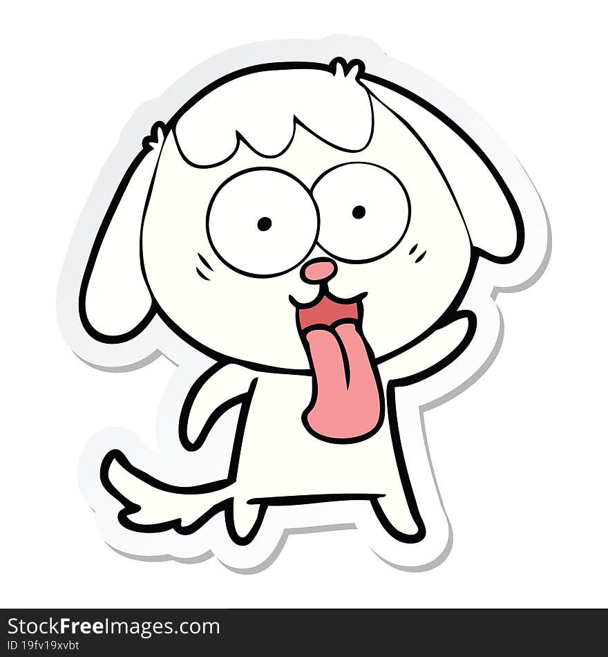 sticker of a cute cartoon dog