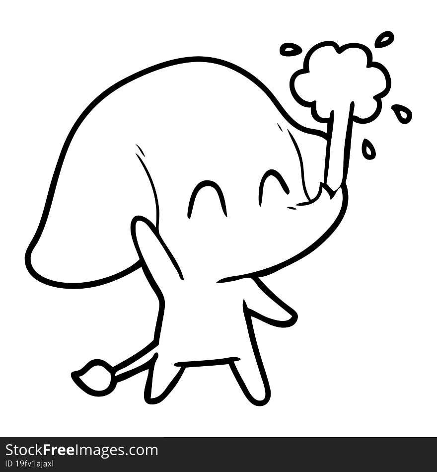 cute cartoon elephant spouting water. cute cartoon elephant spouting water