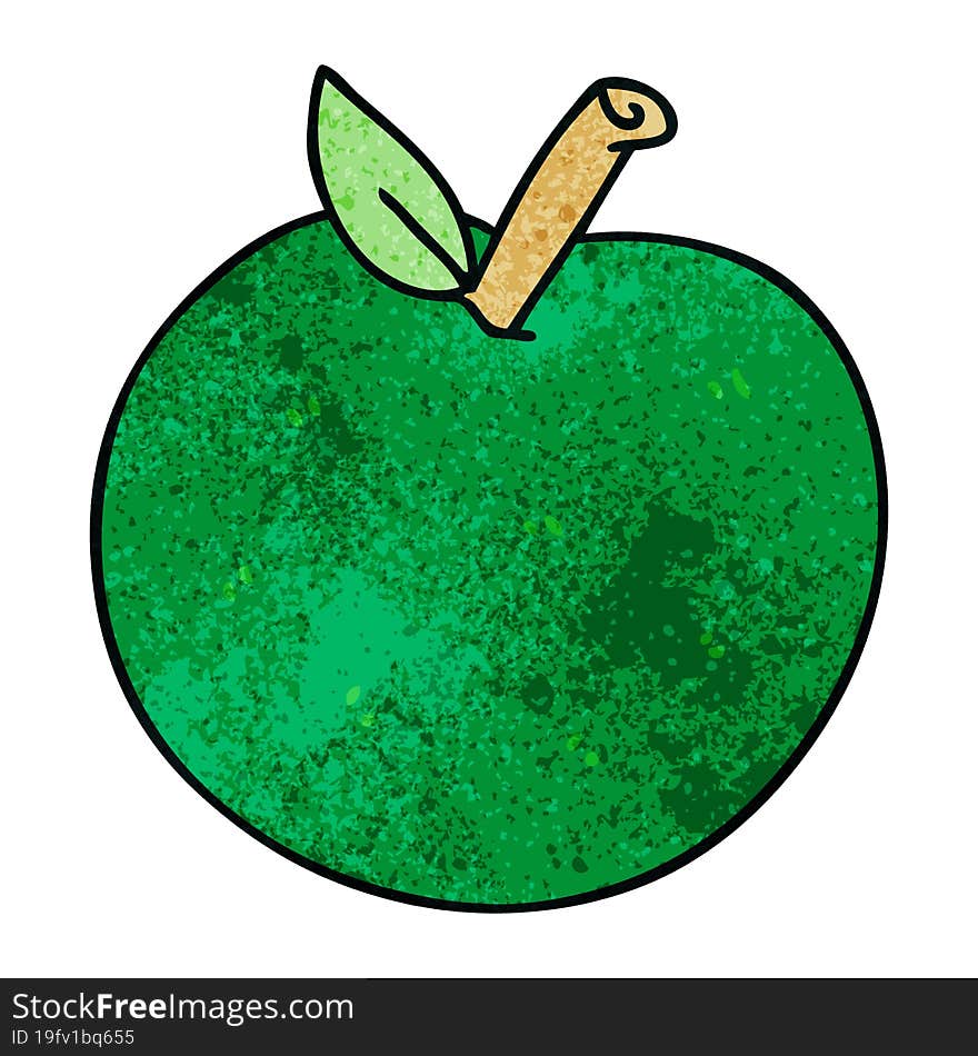 Quirky Hand Drawn Cartoon Apple