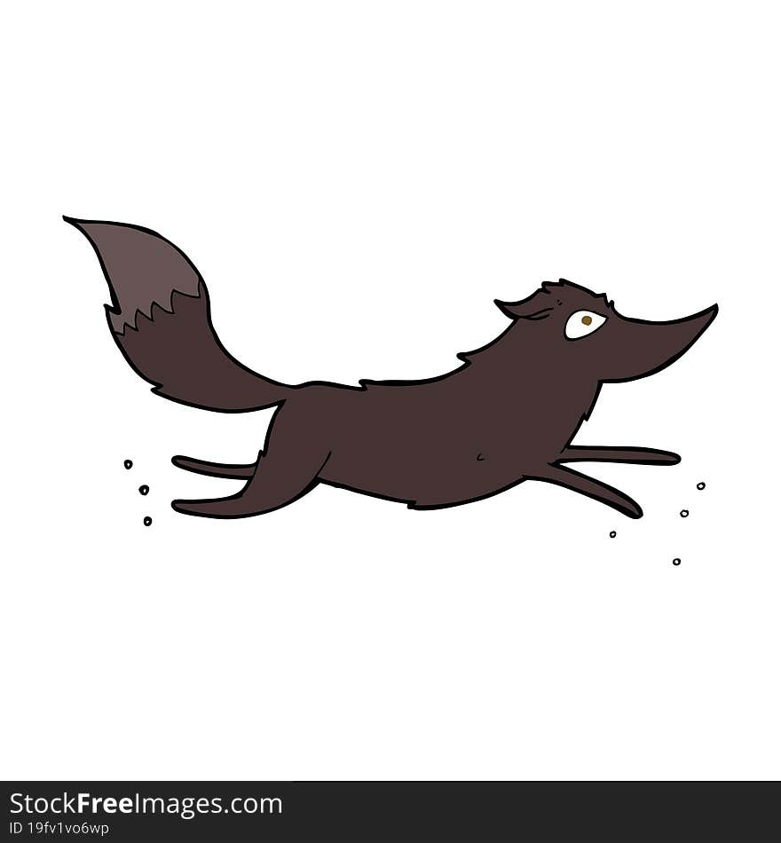 cartoon wolf running