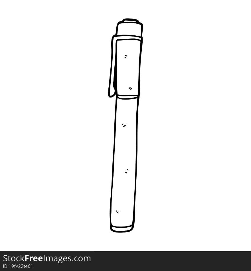 line drawing cartoon fountain pen