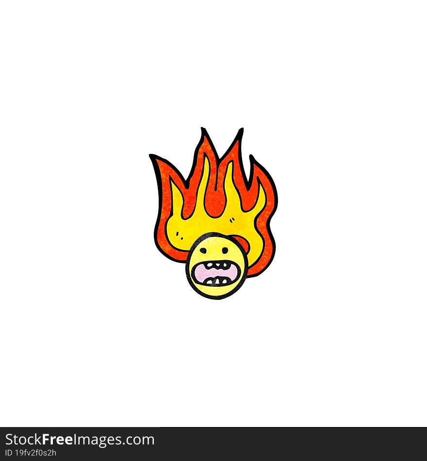 flaming emoticon face cartoon