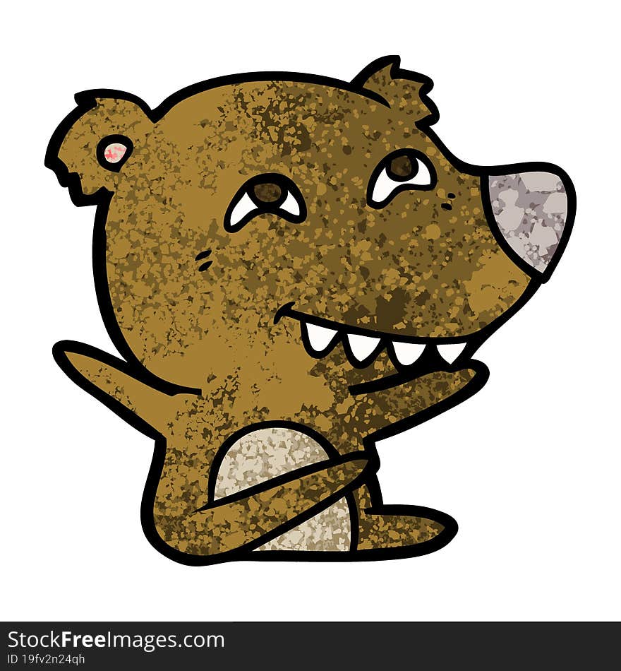 cartoon bear showing teeth. cartoon bear showing teeth