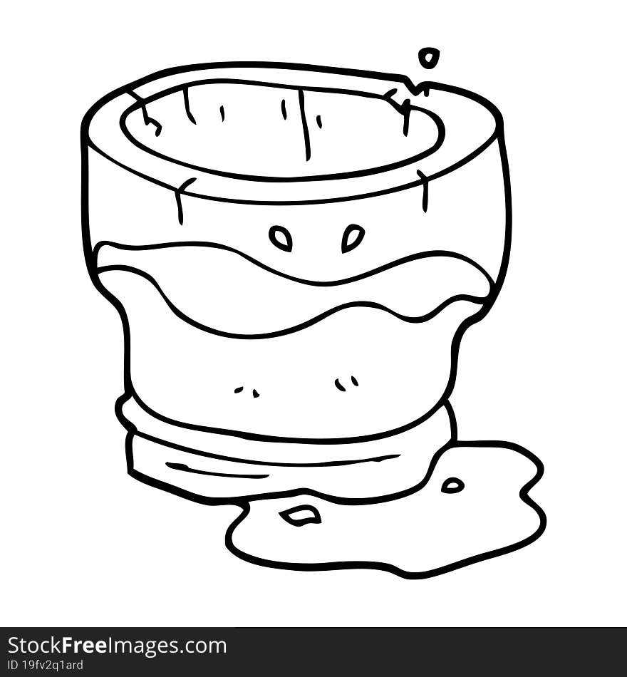 line drawing cartoon old water glass