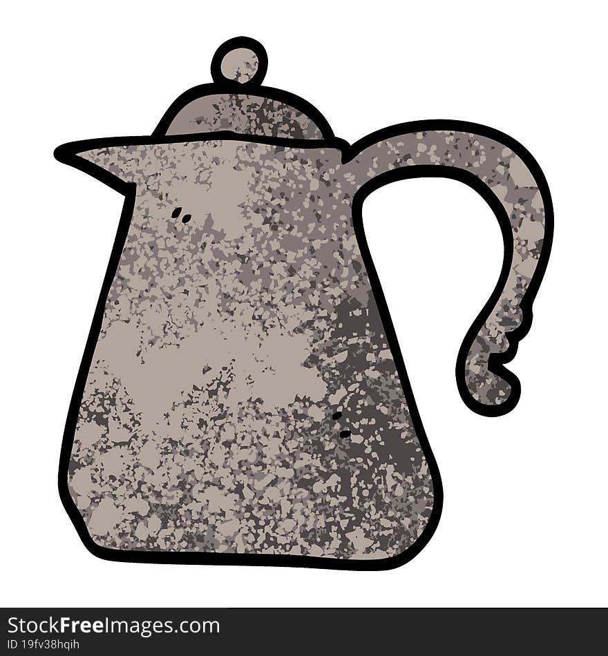 grunge textured illustration cartoon kettle