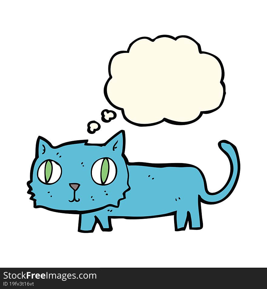 Cartoon Cat With Thought Bubble