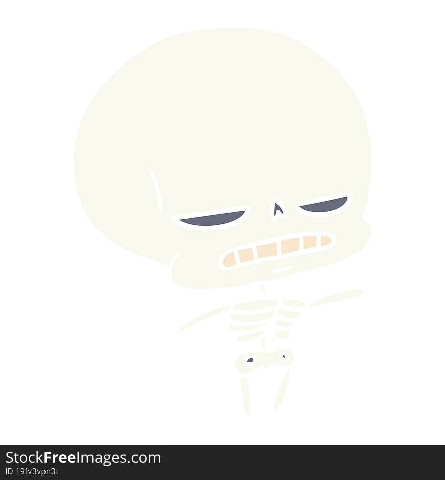 cartoon of spooky kawaii skeleton