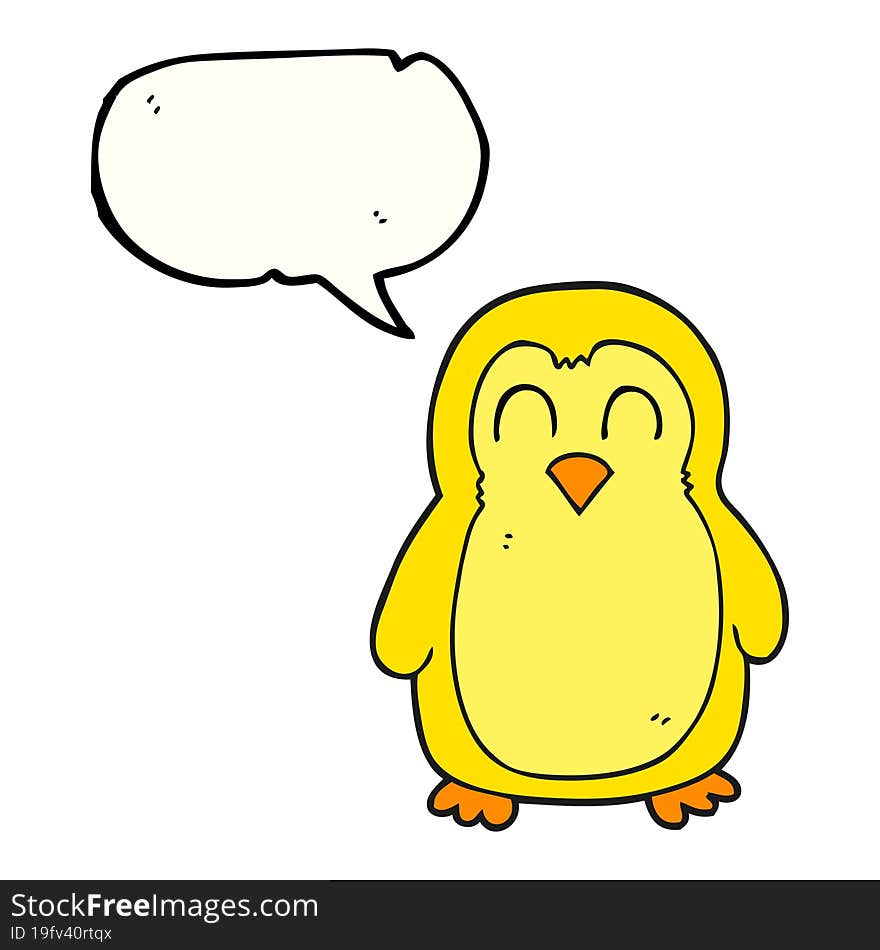 Speech Bubble Cartoon Bird