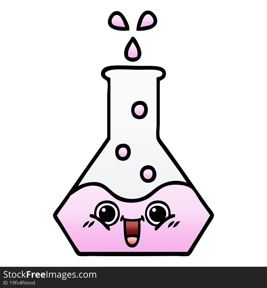 gradient shaded cartoon science beaker