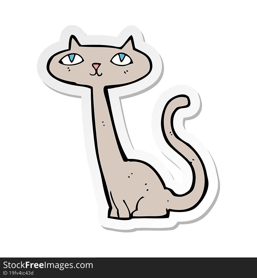 sticker of a cartoon cat