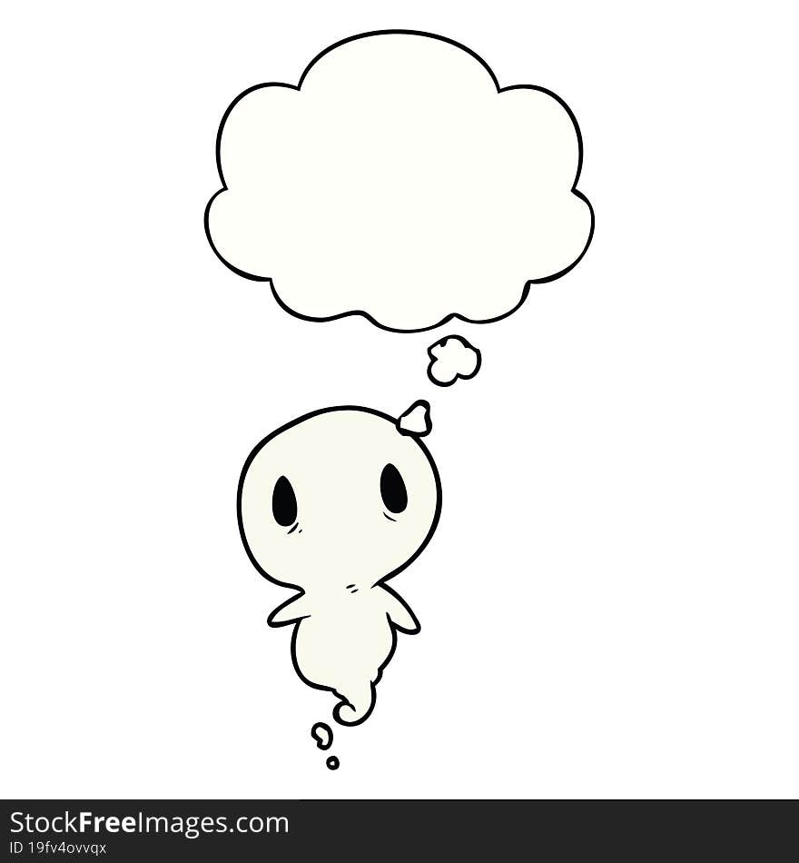 cartoon ghost with thought bubble. cartoon ghost with thought bubble