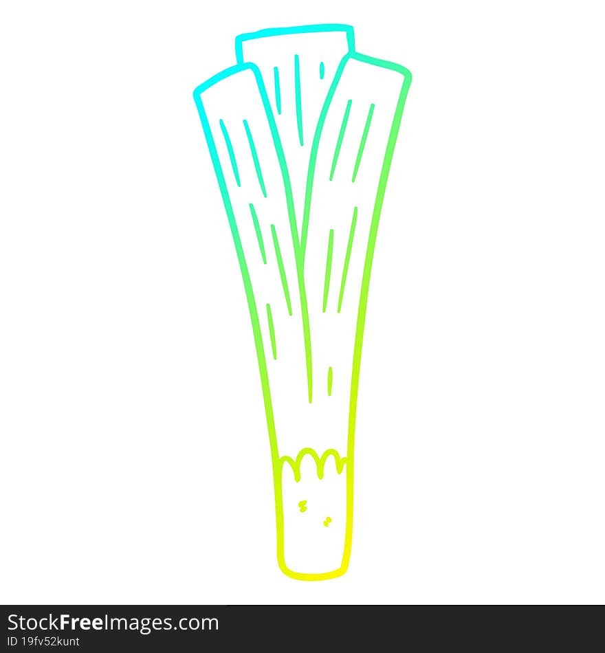 cold gradient line drawing of a organic leek