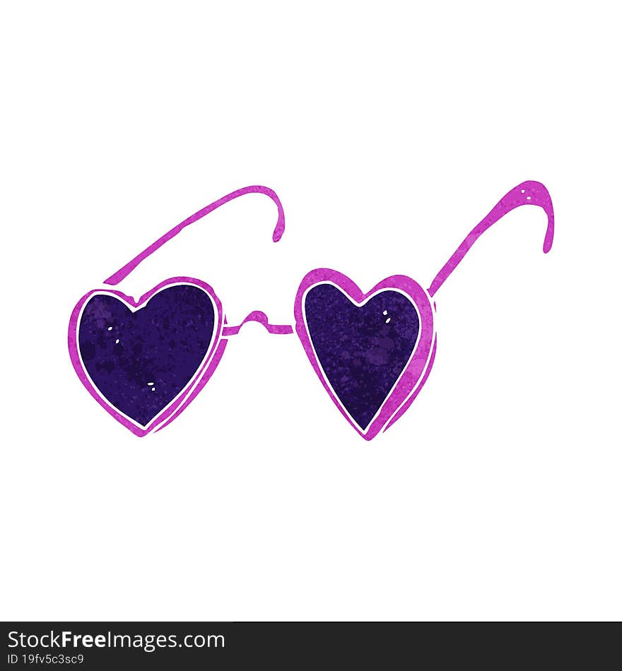 cartoon heart sunglasses