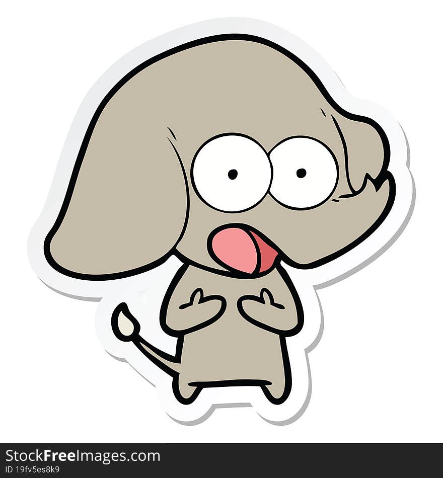 sticker of a cute cartoon elephant