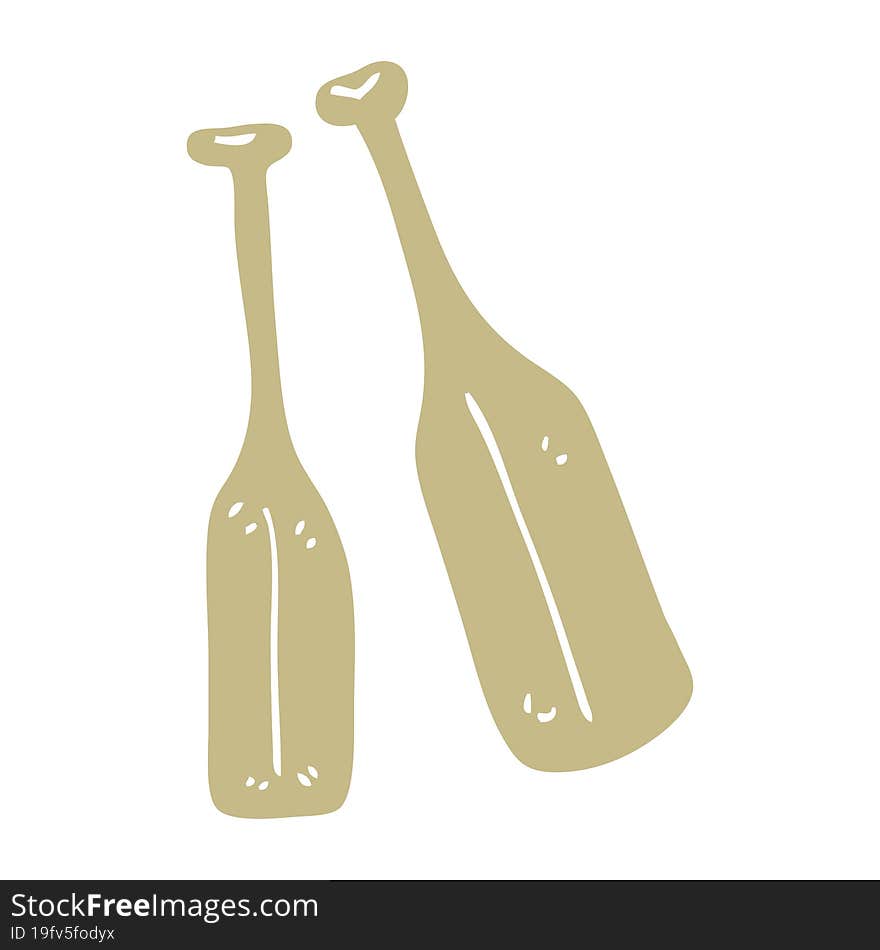 flat color illustration cartoon pair of paddles