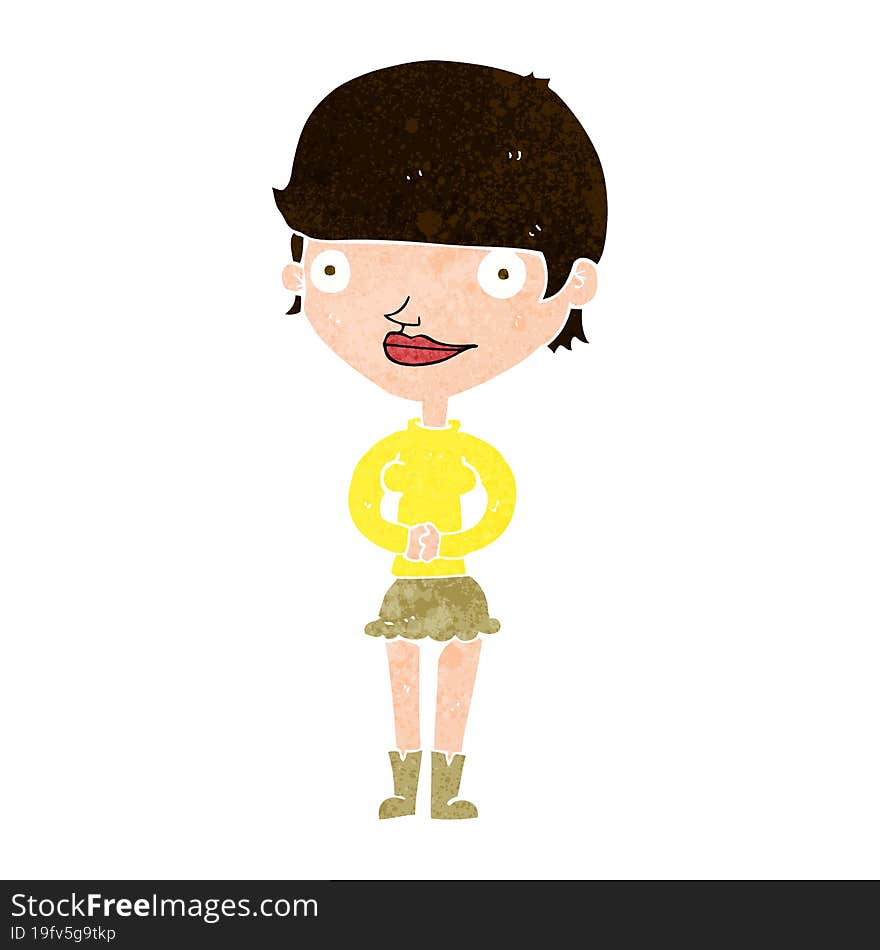 cartoon friendly woman