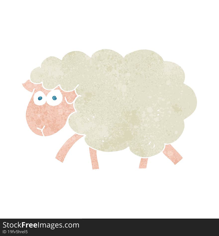 freehand retro cartoon sheep