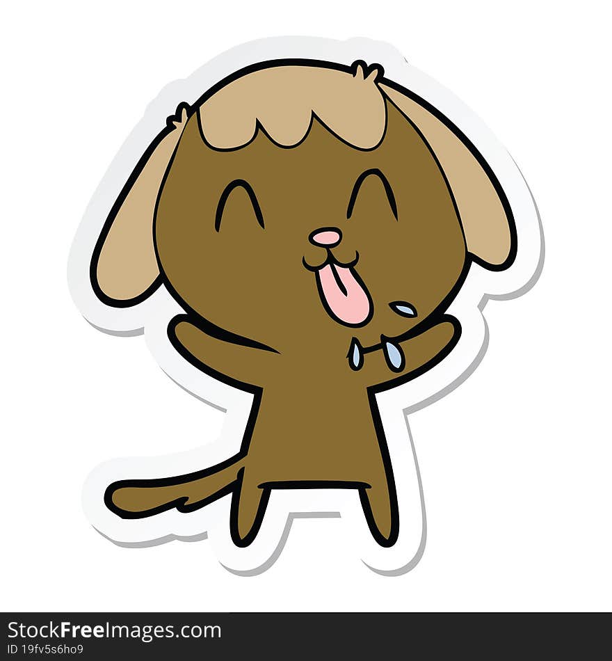 sticker of a cute cartoon dog