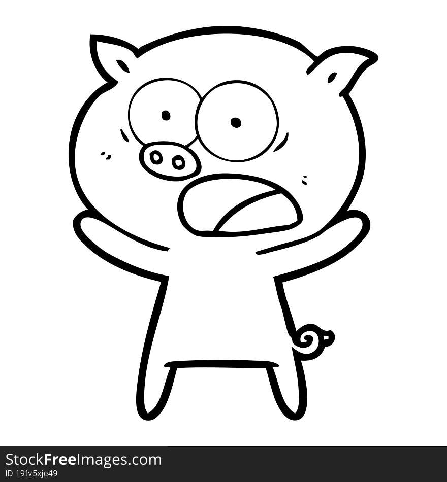 cartoon pig shouting. cartoon pig shouting