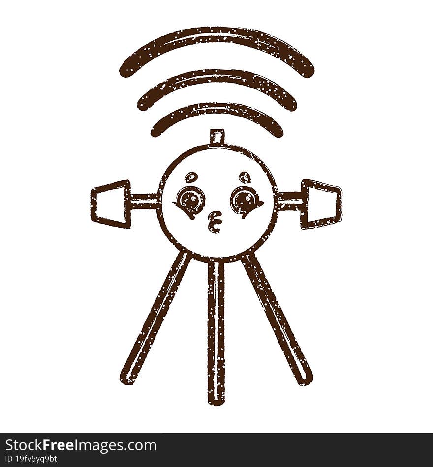Satellite Charcoal Drawing