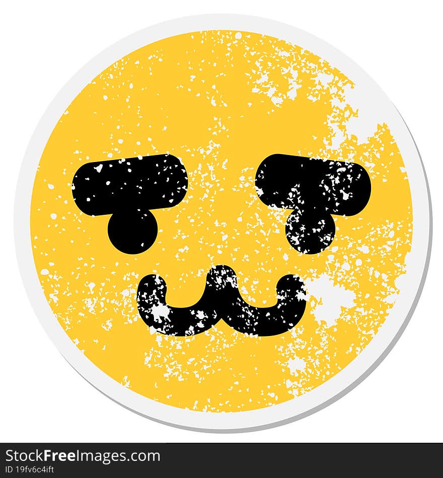 cute animal with eyebrows face circular sticker