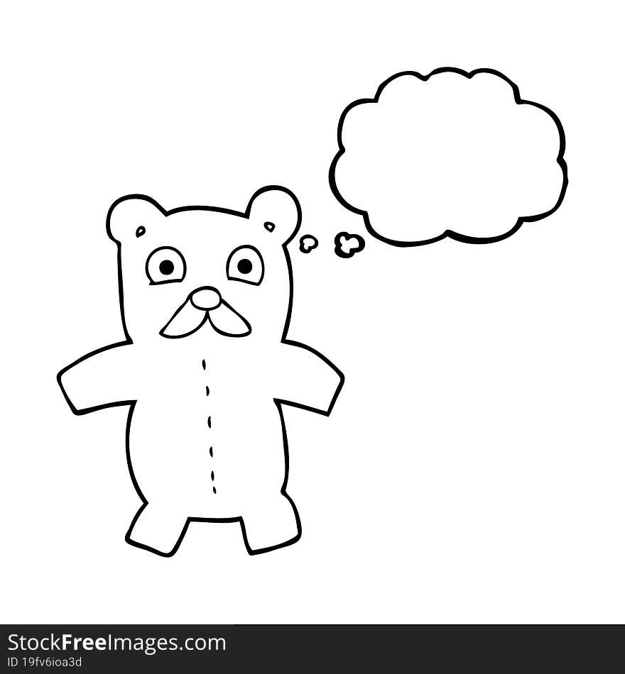 Thought Bubble Cartoon Teddy Bear