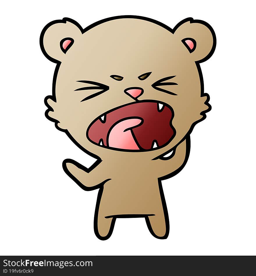 angry cartoon bear shouting. angry cartoon bear shouting