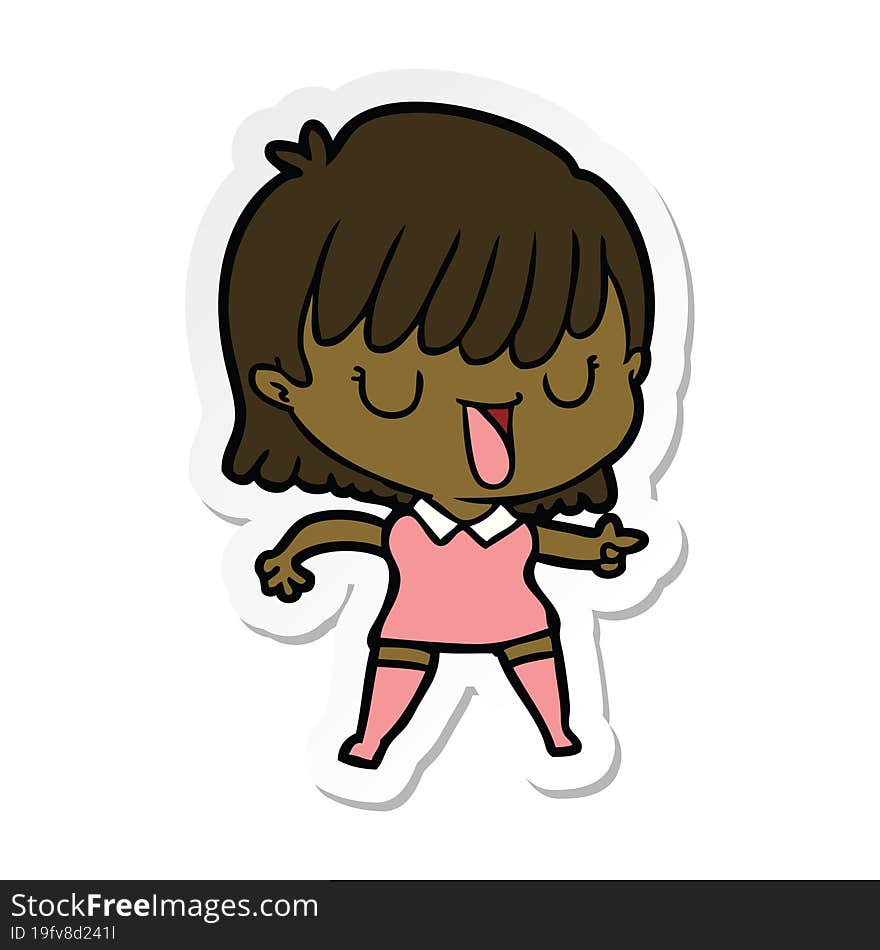 sticker of a cartoon woman