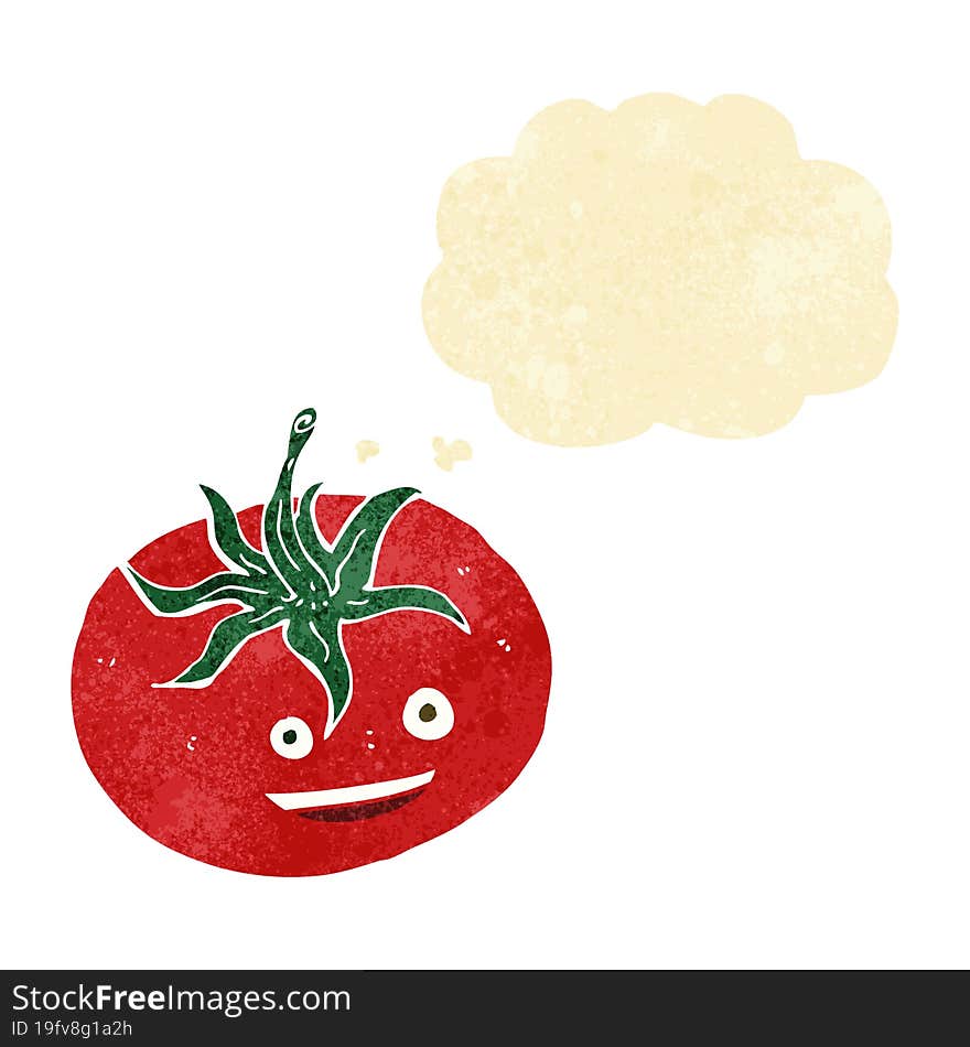 Cartoon Tomato With Thought Bubble