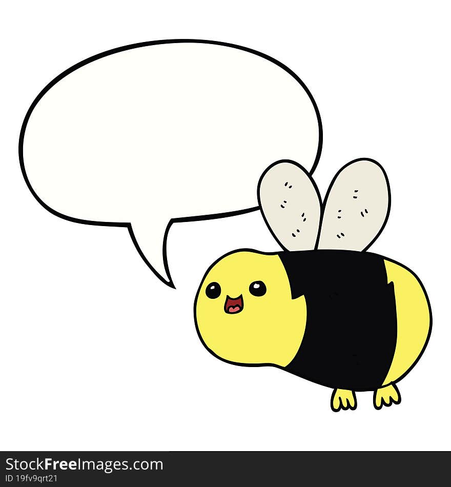 cartoon bee and speech bubble