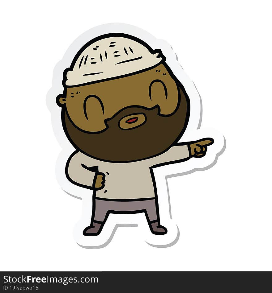 sticker of a cartoon bearded man