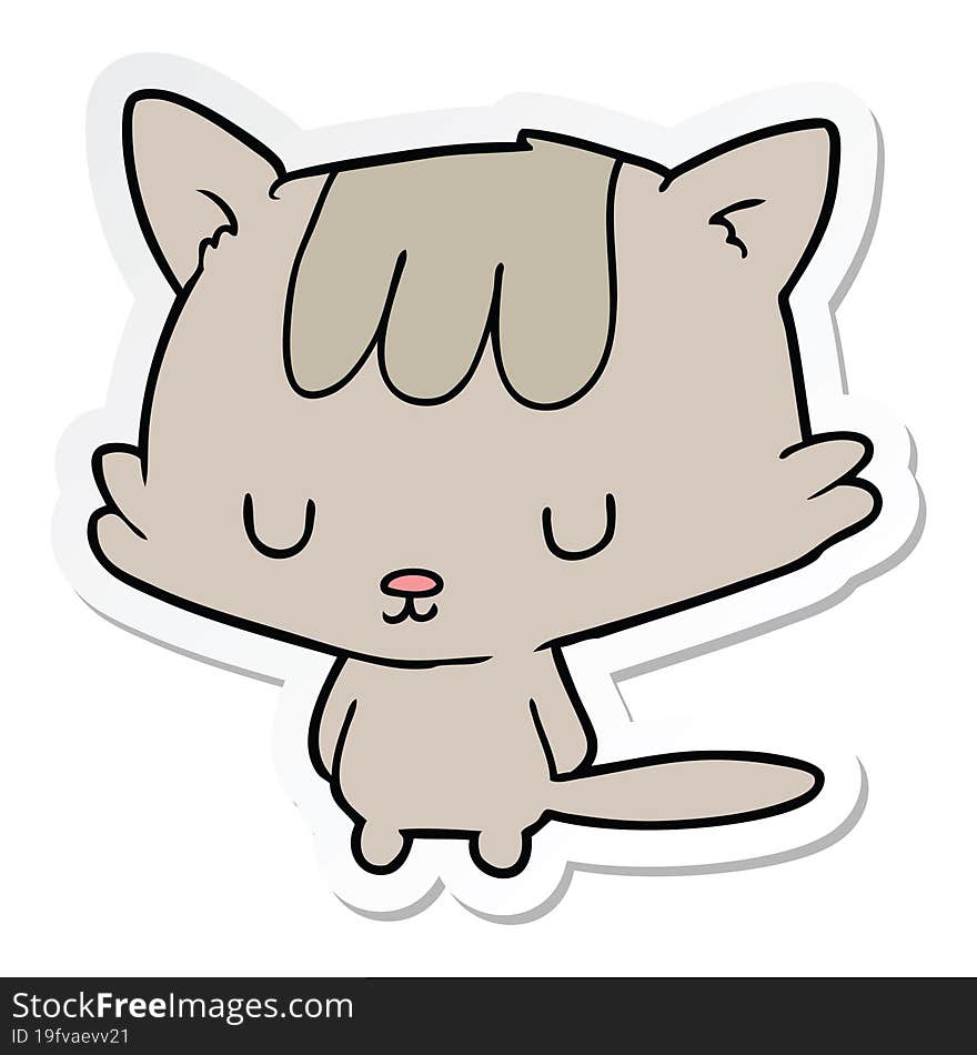 Sticker Of A Cartoon Cat