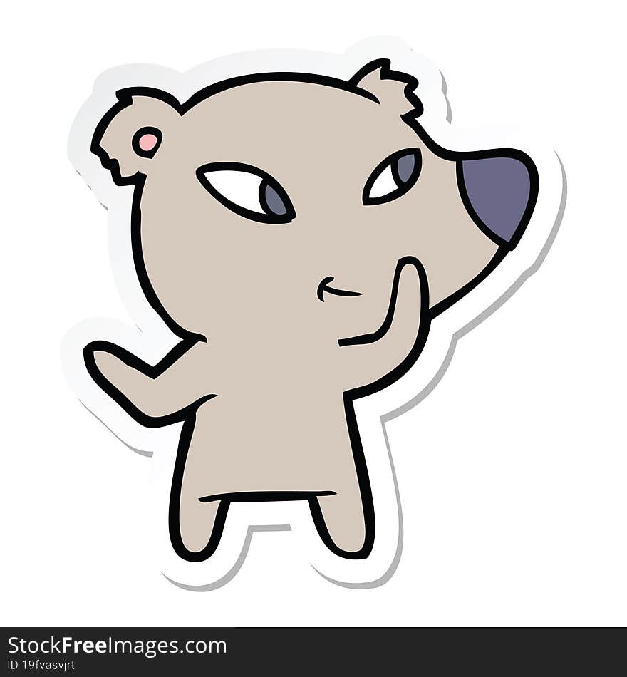 Sticker Of A Cute Cartoon Bear