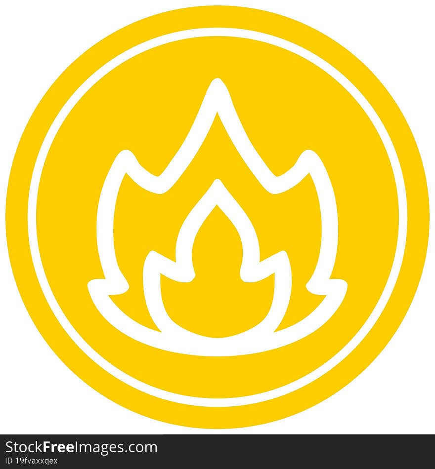 Simple Flame Circular Icon